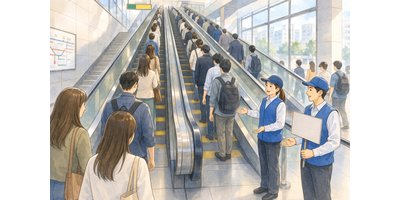 구리역 65m 장거리 에스컬레이터서 안전 캠페인… “걷지 말고 함께 타기”