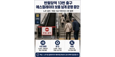 대구 반월당역 에스컬레이터 보름째 운행 중단, 노후 설비·부품 수급 지연에 시민 불편 커져